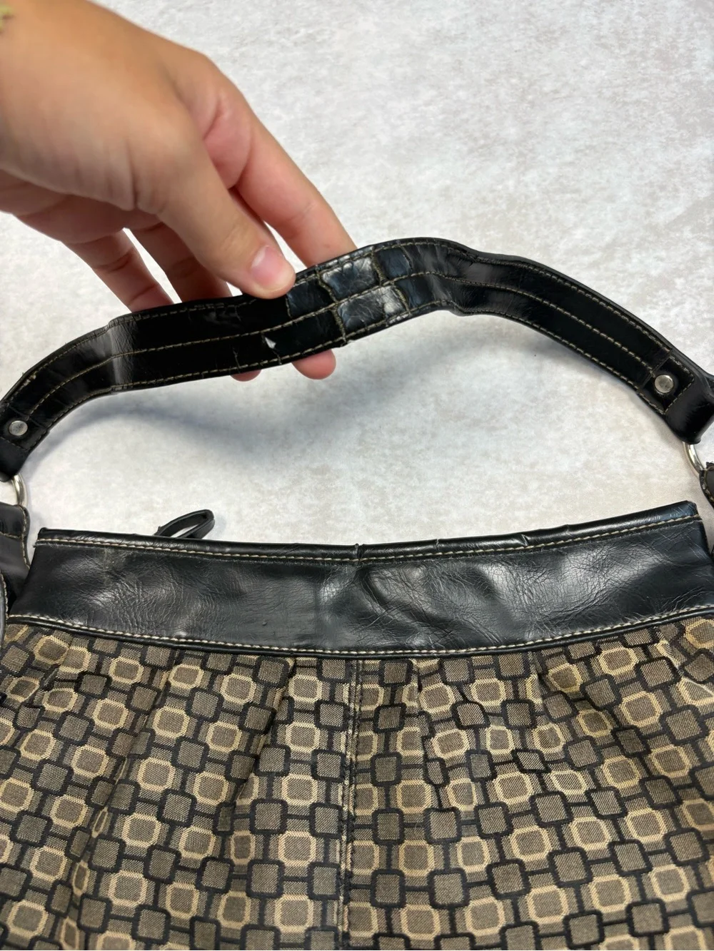 Y2K Nine West Brown & Black Square Baby Bag